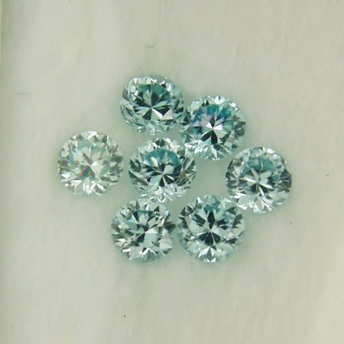 Brilliant Matched Light Blue Zircon 7 pc Lot Cambodia  Litnon.com