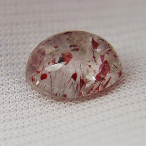 Red Hematite Inclusions Natural Strawberry Quartz Cab 5.38 ct  Litnon.com