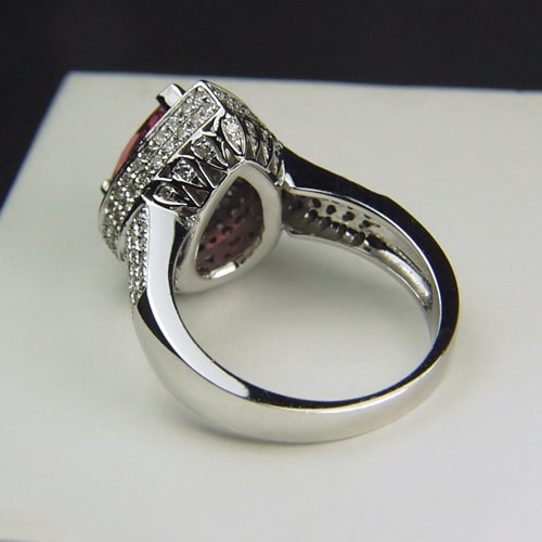High Quality 14 kt Purple Pink Tourmaline and Diamond Ring  Litnon.com