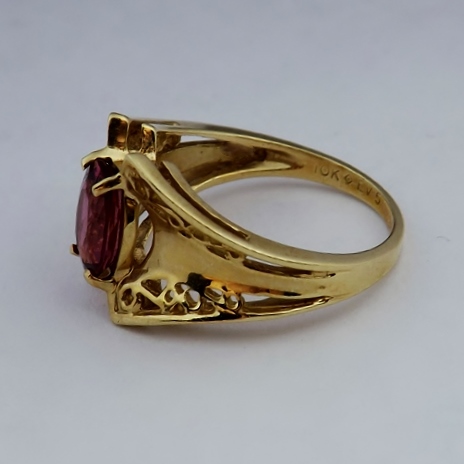 Estate Rich Pink Tourmaline Butterfly Ring 10 kt  Litnon.com
