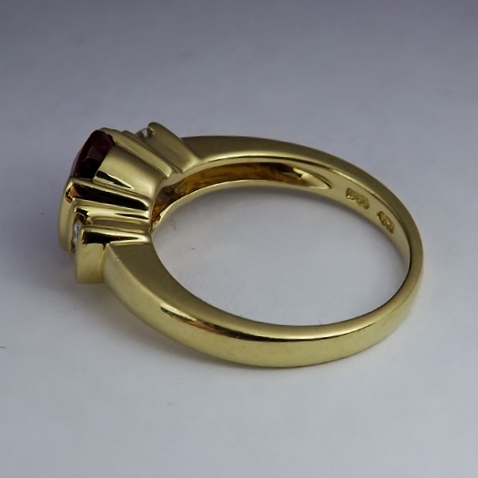 Estate Rich Pink Tourmaline and Diamond Ring 14 kt  Litnon.com