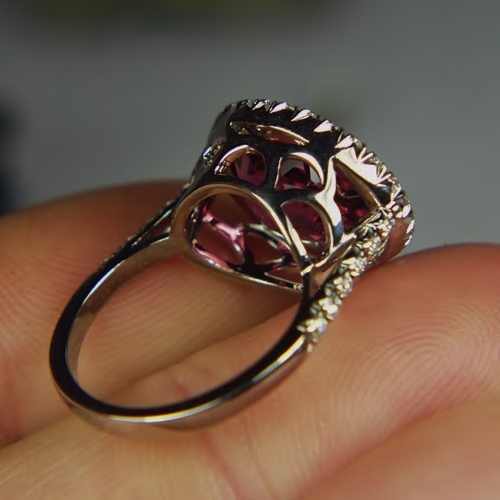 High Quality 14 kt 7 carat Pink Tourmaline and Diamond Ring  Litnon.com