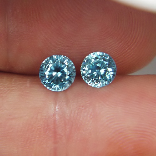 Matched Pair Natural Blue Zircon Cambodia 2.90 ct tw  Litnon.com