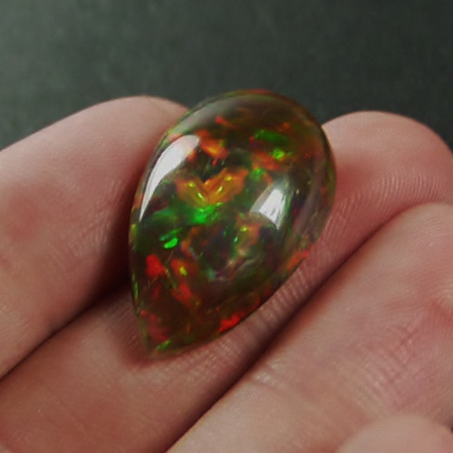  Multi-Color Fire Rare Virgin Valley Nevada Opal Cab 15.96ct GL Litnon.com