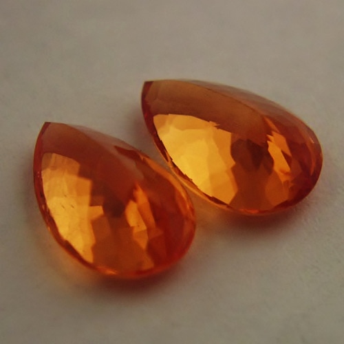 Old Stock True Namibian Mandarin Garnet Pair 13.47 ct tw GL Litnon.com