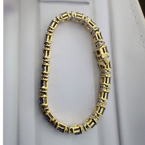 Special Quality 20 carat Tanzanite 4 ct Diamond 14kt Bracelet  Litnon.com