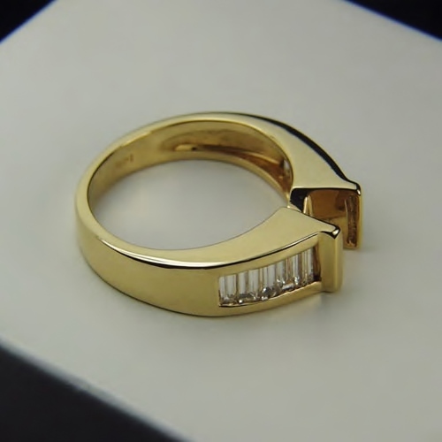 Estate Classic Quality Baguette Diamond 14 kt Semi Mount Ring  Litnon.com