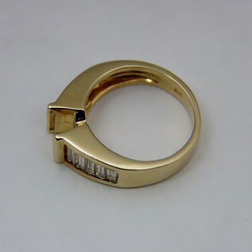 Estate Classic Quality Baguette Diamond 14 kt Semi Mount Ring  Litnon.com