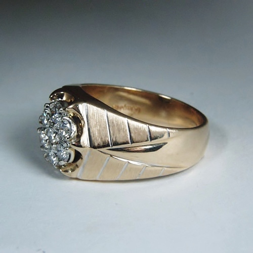 Quality Diamonds Mens 1 Carat Total Weight 14 kt Diamond Ring  Litnon.com