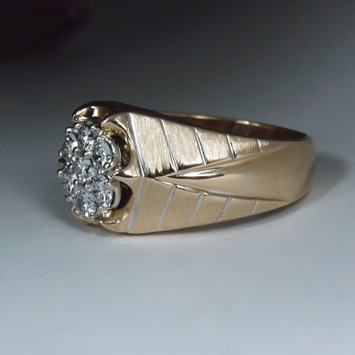 Quality Diamonds Mens 1 Carat Total Weight 14 kt Diamond Ring  Litnon.com