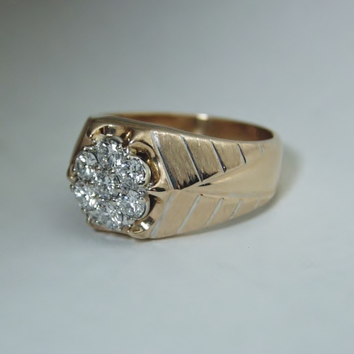 Quality Diamonds Mens 1 Carat Total Weight 14 kt Diamond Ring  Litnon.com