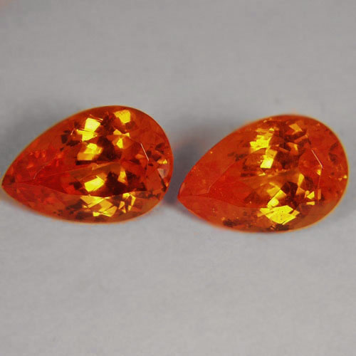Old Stock True Namibian Mandarin Garnet Pair 13.47 ct tw GL Litnon.com