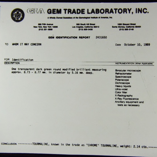  Rare GIA Certified Chrome Tourmaline Tanzania 2.14 ct  Litnon.com