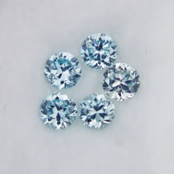 Brilliant Matched Light Blue Zircon 7 pc Lot Cambodia  Litnon.com
