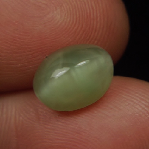 Strong Sharp Eye Prasiolite Quartz Cats Eye Brazil 4.44 ct  Litnon.com