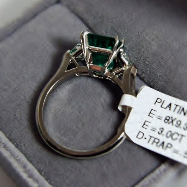 Estate Quality Colombian Emerald Diamond Platinum Ring  Litnon.com