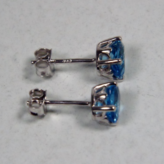 USA Made Sterling Silver Blue Topaz Earrings  Litnon.com