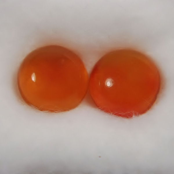 Top Gem Fanta Orange 12 mm Mexican Fire Opal Pair 12.12 ct   Litnon.com