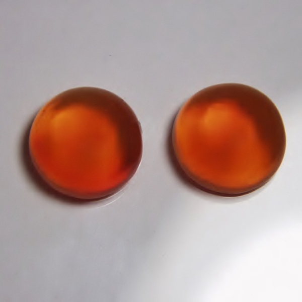 Top Gem Fanta Orange 12 mm Mexican Fire Opal Pair 12.12 ct   Litnon.com