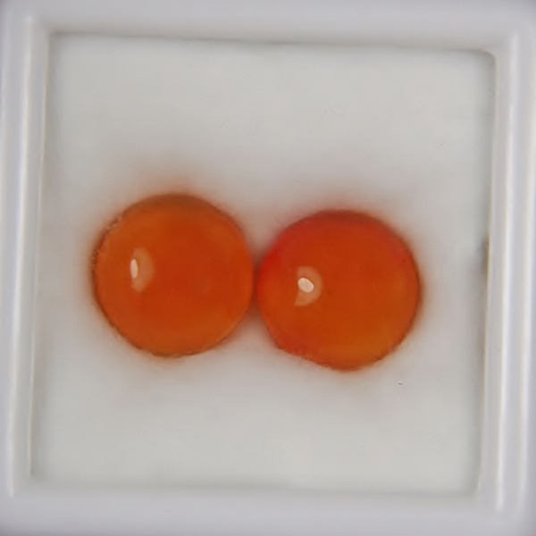 Top Gem Fanta Orange 12 mm Mexican Fire Opal Pair 12.12 ct   Litnon.com