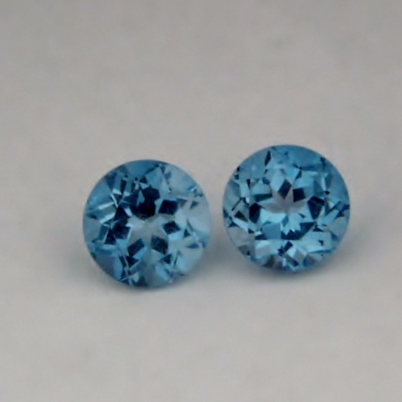 Swiss Blue Topaz Pair 7 mm 3.46 Carats  Litnon.com