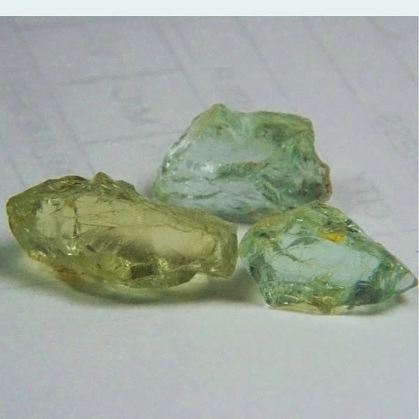  Green Beryl Facet Rough Nigeria 3 pcs 20.92 ct tw  Litnon.com