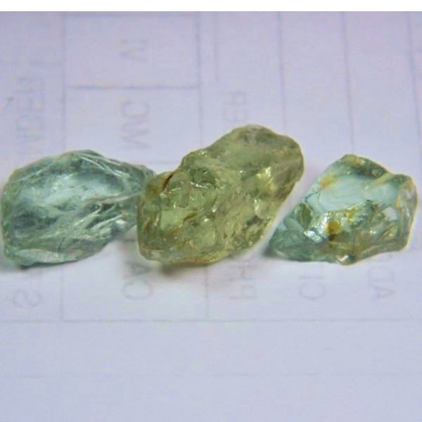  Green Beryl Facet Rough Nigeria 3 pcs 20.92 ct tw  Litnon.com