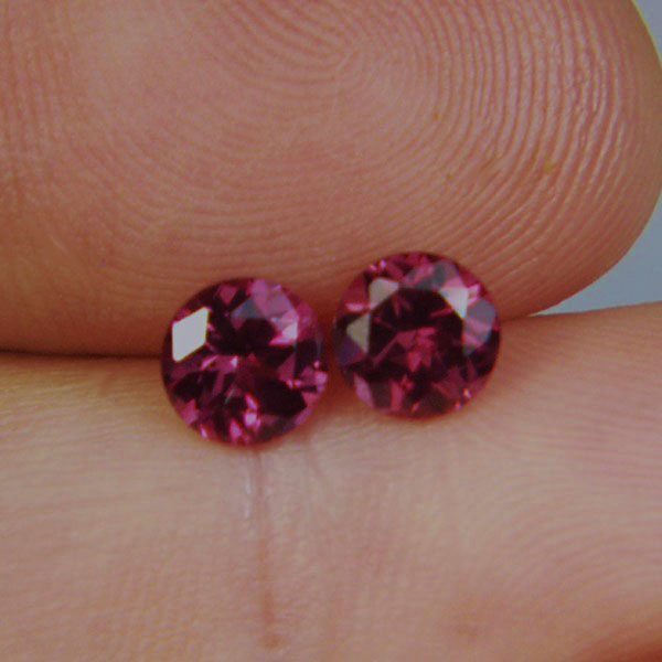 Matched Pair Rhodolite Garnets Tanzania 2.15 ct tw  Litnon.com