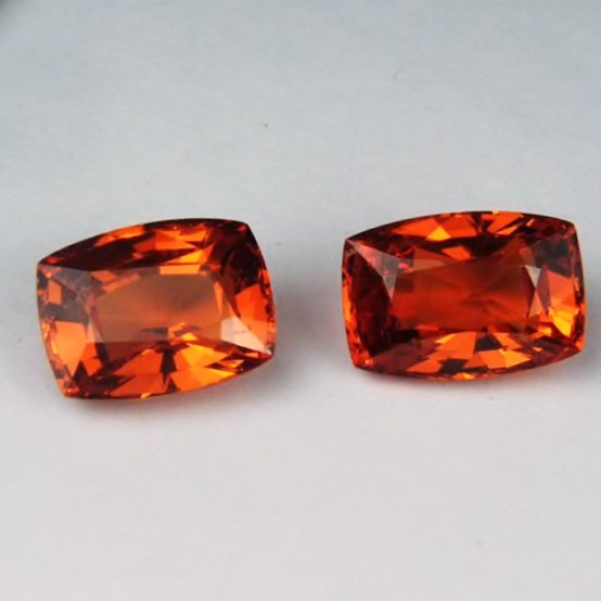 Color Natural Mandarin Spessartite Garnet Pair 19.47 ct tw  Litnon.com