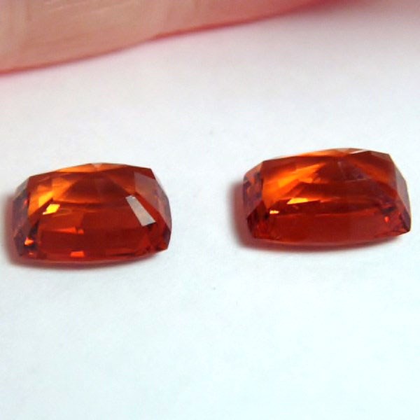 Color Natural Mandarin Spessartite Garnet Pair 19.47 ct tw  Litnon.com