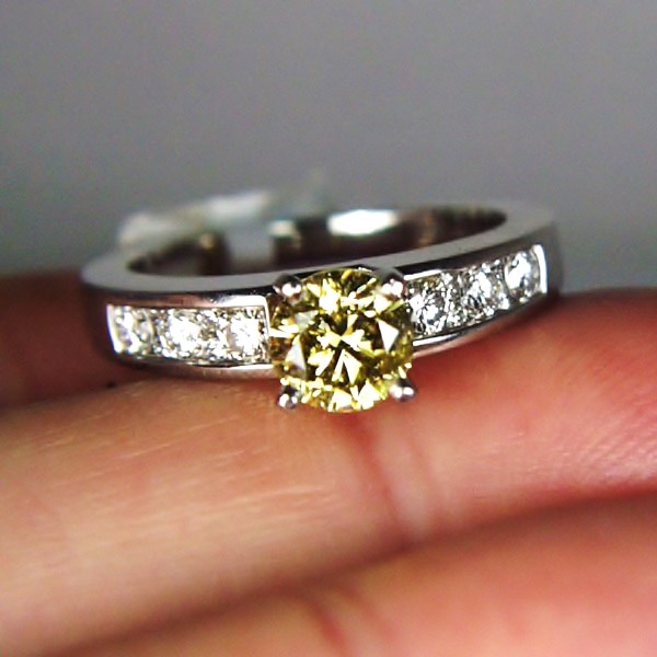 GIA 1.14 ct Natural Fancy Deep Yellow Diamond Platinum Ring  Litnon.com