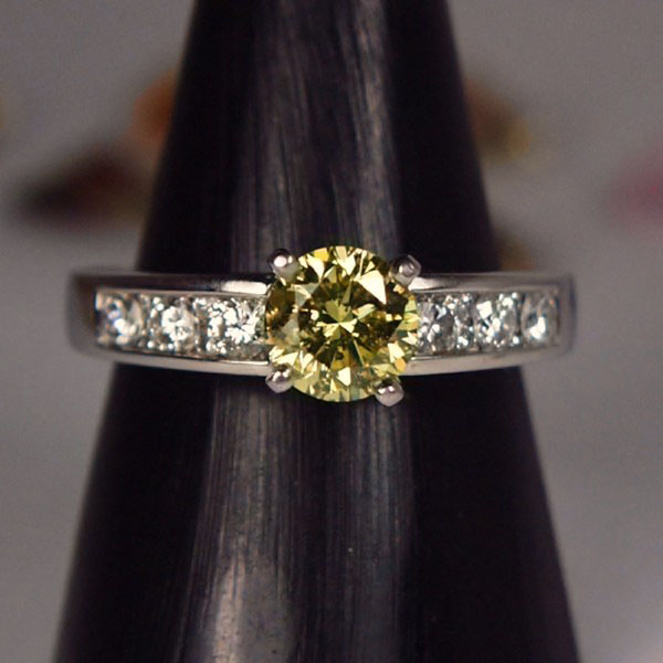 GIA 1.14 ct Natural Fancy Deep Yellow Diamond Platinum Ring  Litnon.com