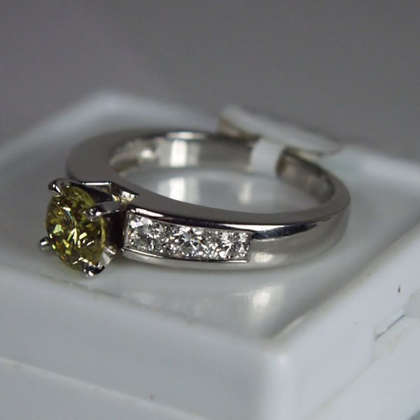 GIA 1.14 ct Natural Fancy Deep Yellow Diamond Platinum Ring  Litnon.com
