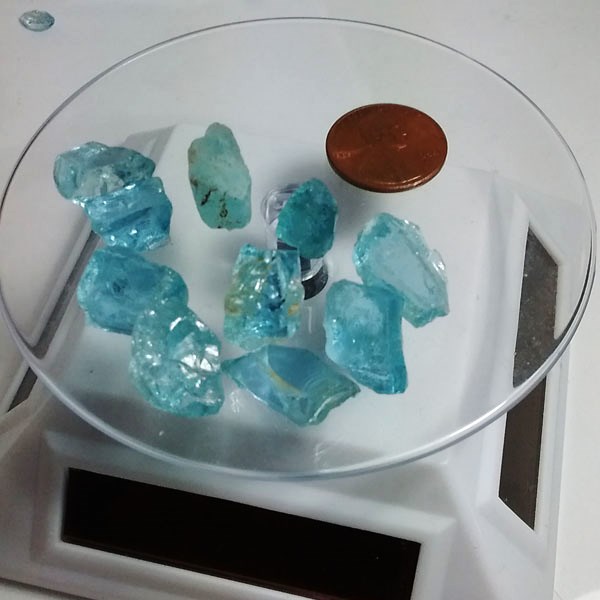 Strong Blue Aquamarine Facet Rough Nigeria 19.9 grams  Litnon.com