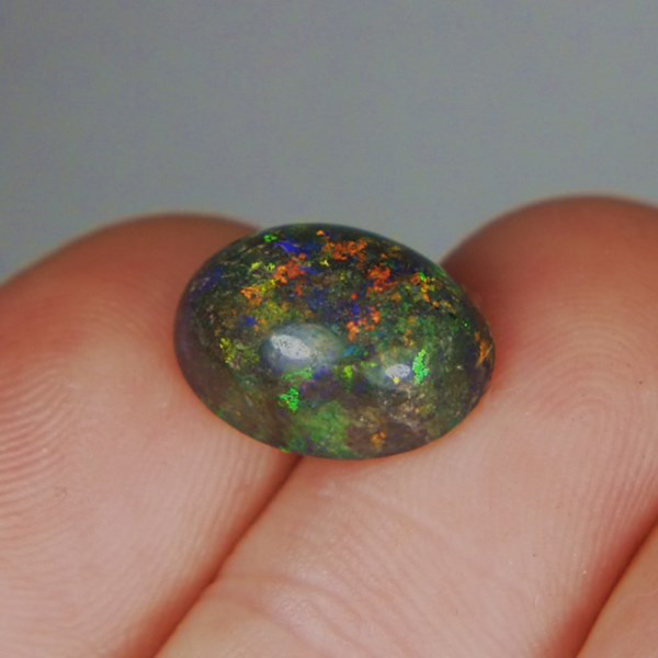 Multi-color Fire Untreated Black Matrix Opal Honduras 3.26 ct  Litnon.com