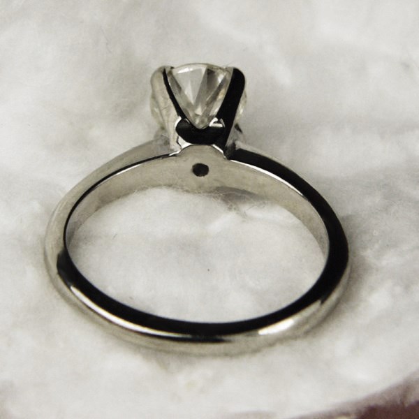 Estate Ladies 14 KT White Gold Euro Cut Diamond Ring 1.06 ct  Litnon.com