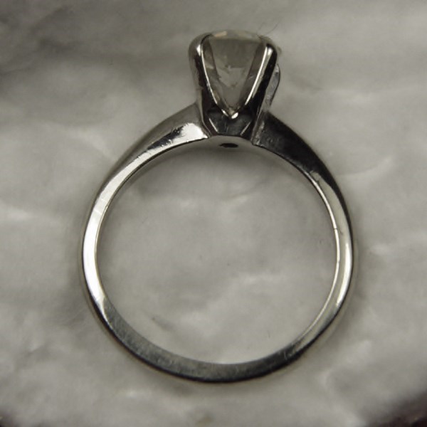 Estate Ladies 14 KT White Gold Euro Cut Diamond Ring 1.06 ct  Litnon.com