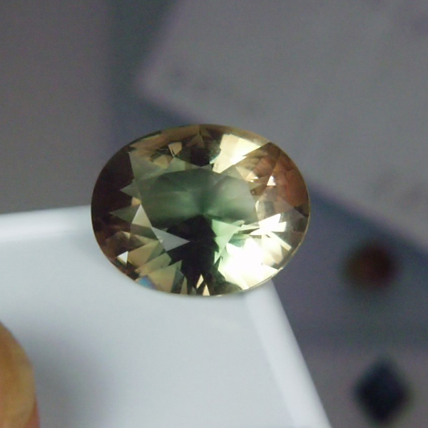 USA Cut American Gemstone Bi-Color Oregon Sunstone 11.20 ct GL Litnon.com