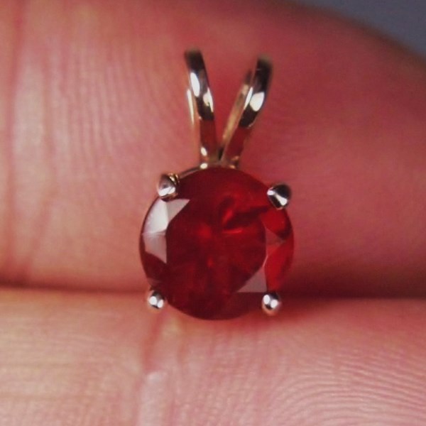 Mexican Cherry Opal 14kt Rose Gold Pendant  Litnon.com