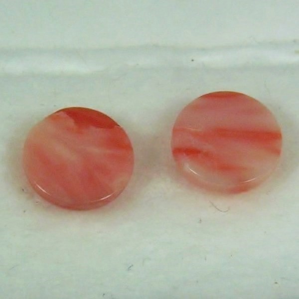 Natural Pink Coral Round Cabochon Pair Hawaii 10mm  Litnon.com