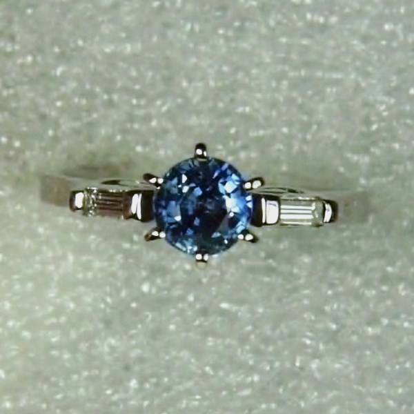 Natural Sapphire and Diamond 14 kt Ring 1.15 ct  Litnon.com