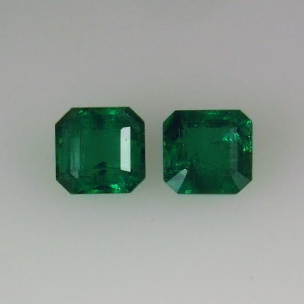 Fine Rich Color Natural Zambian Emerald Pair 3.05 ct  Litnon.com