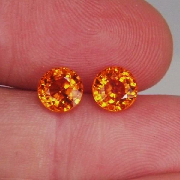 Color and Fire Mandarin Spessartite Garnet Pair 4.31 ct tw  Litnon.com