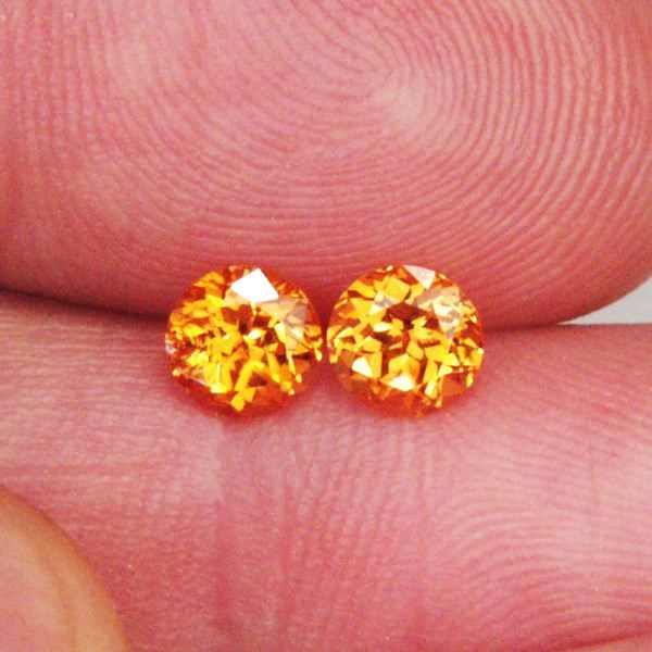 Color and Fire Mandarin Spessartite Garnet Pair 1.98 ct tw  Litnon.com