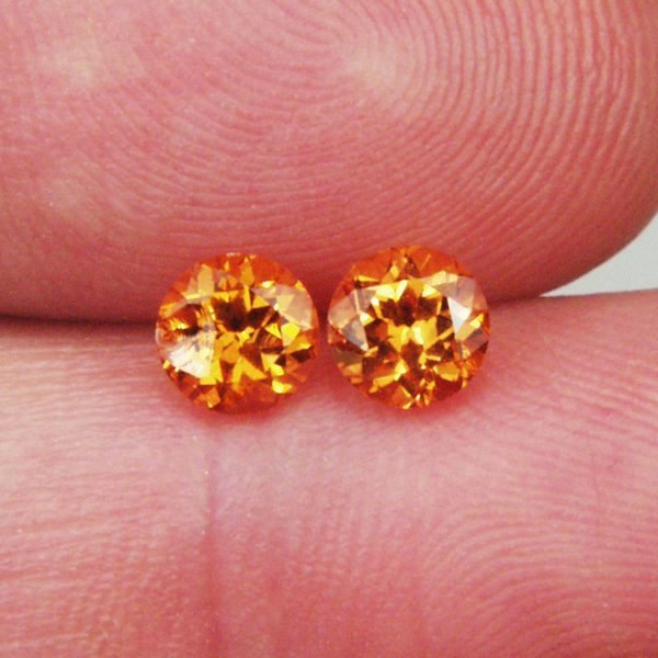 Color and Fire Mandarin Spessartite Garnet Pair 1.98 ct tw  Litnon.com