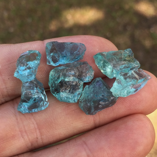 Strong Blue Aquamarine Facet Rough Nigeria 8.7 Grams  Litnon.com