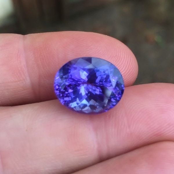 Color Big and Bright Natural Tanzanite 12.16 ct GL Litnon.com