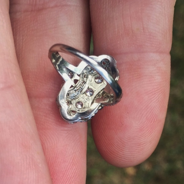 Antique 18kt White Gold Filigree Diamond Ring  Litnon.com