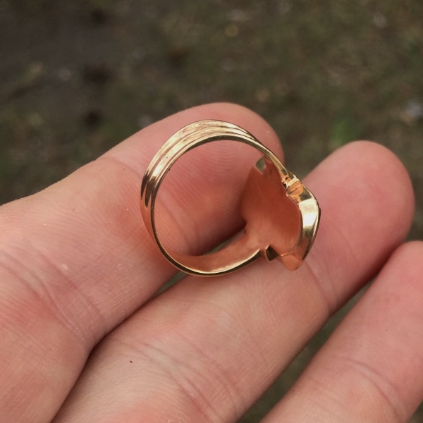 Antique Victorian Era Sardonx Cameo 14 kt Rose Gold Ring  Litnon.com