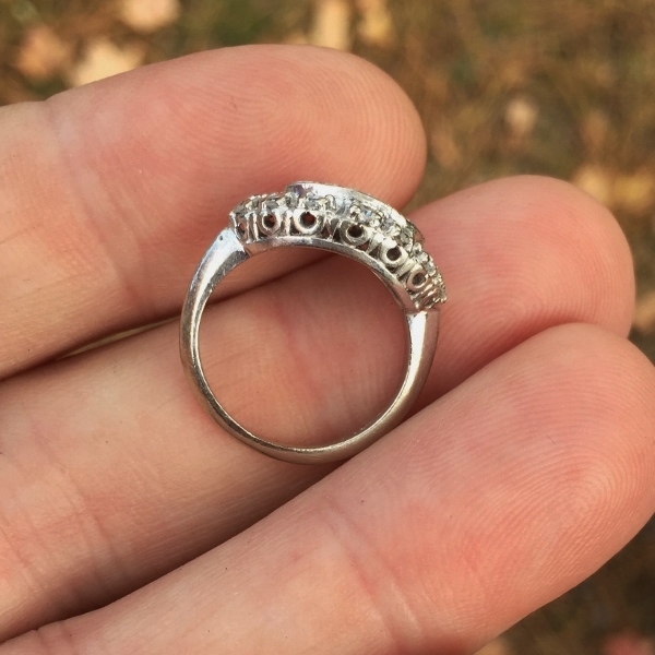 Antique 14kt White Gold Filigree Diamond Ring  Litnon.com